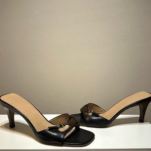 GUCCI vintage black open toe mule / heels size 7